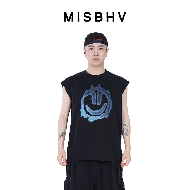 【ENG】MISBHV 蓝色笑脸背心男女同款 吴磊张艺兴明星同款