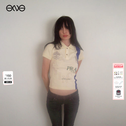 【ENG】Praying翻领短袖T恤POLO衫上衣女新品26春