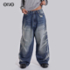 ENG 男女款 JADED LONDON宽松复古做旧阔腿裤 牛仔长裤 新品 26春