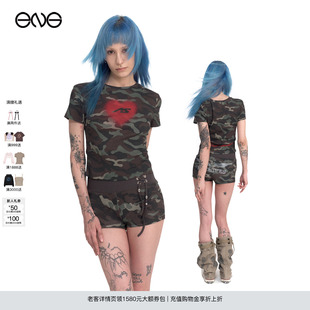 ARCHIVES 2000 ENG 25秋 T恤女裝 新品 圓領迷彩短袖
