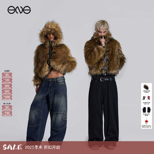 LONDON千禧辣妹风仿皮草夹克连帽外套男女新品 JADED 25冬 ENG