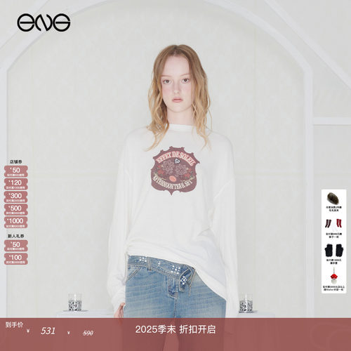 【ENG】Effet de Soleil 双面穿徽章印花长袖T恤女装 新品25秋