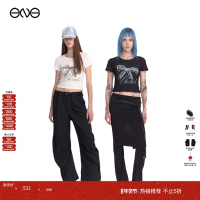 【ENG】2000 ARCHIVES 蝴蝶结印花短袖T恤女装 新品25秋