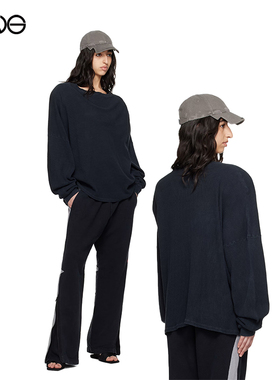 【ENG】GREG ROSS 圆领长袖T恤上衣男女同款 (可拆卸垫肩)