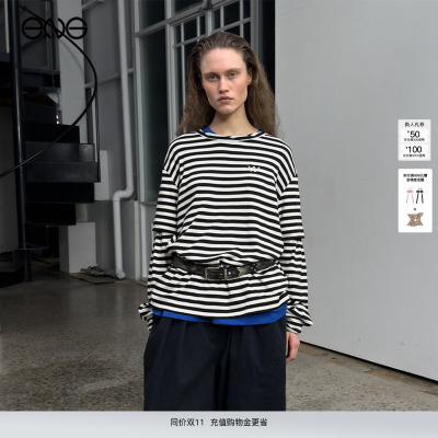 【ENG】OPEN YY LAYERED 条纹长袖T恤女装 新品25秋