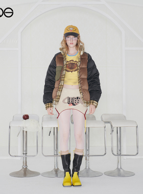 【博主同款】Effet de Soleil格纹拼色双面羽绒夹克外套女新品25