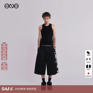 LONDON 印花直筒休闲短裤 七分裤 新品 JADED 男女同款 25秋 ENG