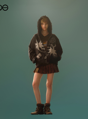 【贺峻霖明星同款】Anomalies Department印花连帽外套新品25秋