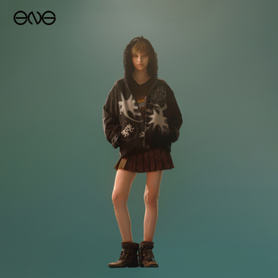 【ENG】Anomalies Department 蕾丝怪兽牙印花连帽外套女新品25秋