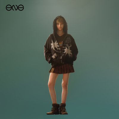 【贺峻霖明星同款】Anomalies Department印花连帽外套新品25秋