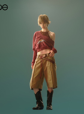 【ENG】Anomalies Department 美式复古抽绳斜肩长袖卫衣新品25秋