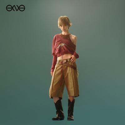 【ENG】Anomalies Department 美式复古抽绳斜肩长袖卫衣新品25秋