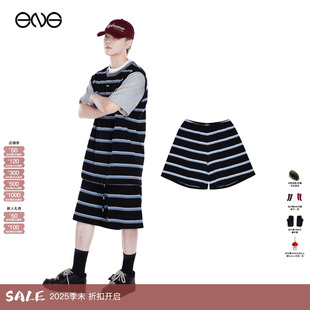 Lot Sparkling 条纹刺绣标休闲短裤 男装 25秋 新品 ENG