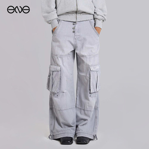 【ENG】JADED LONDON做旧多口袋休闲工装裤直筒长裤男女新品26春