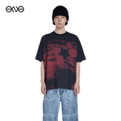 T恤 博主同款 Department 绯红撞色印花宽松短袖 ENG Anomalies