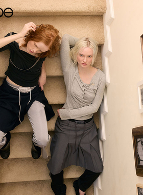 【ENG】2000 ARCHIVES 亨利领长袖T恤上衣女装  淡人穿搭