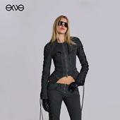 ENG 立领外套女装 JADED LONDON系带修身 牛仔夹克短款 新品 26春