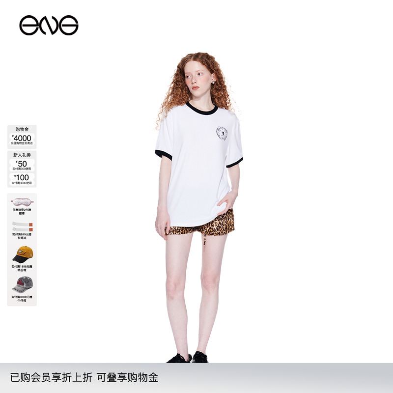 【ENG】Effet de Soleil 中古风宽松短袖T恤圆领上衣女