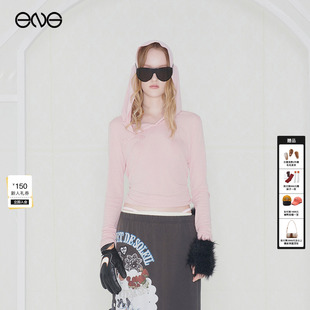 Soleil 新品 ENG 25秋 女装 Effet T恤上衣打底衫 简约连帽长袖