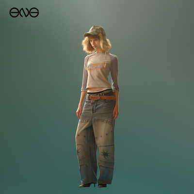 【卢昱晓明星同款】Anomalies Department复古撞色中袖T恤上衣女