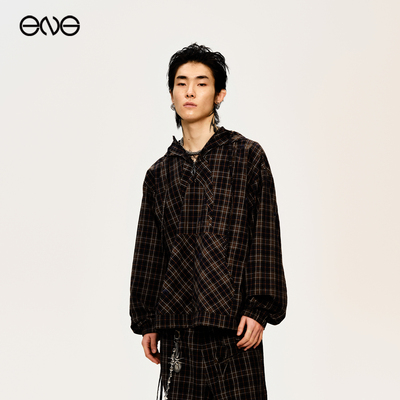 【泫雅马嘉祺明星同款】Anomalies Department格纹外套连帽男女