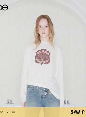 【ENG】Effet de Soleil 双面穿徽章印花长袖T恤女装 新品25秋