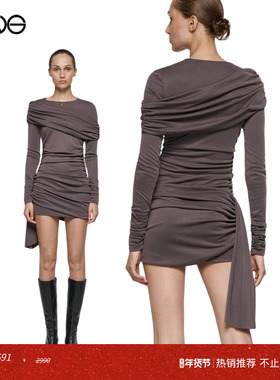 【ENG】MISBHV 长袖褶皱连衣裙短裙女装新品25秋