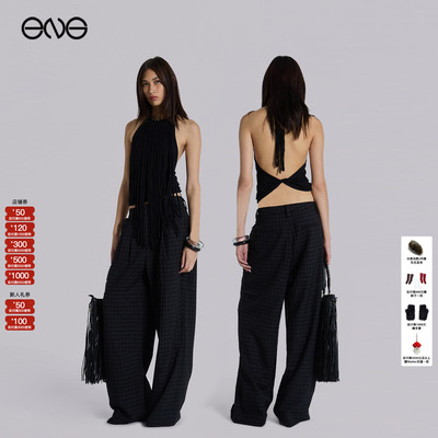 【ENG】JADED LONDON复古格纹休闲裤宽松阔腿裤男女同款新品25冬