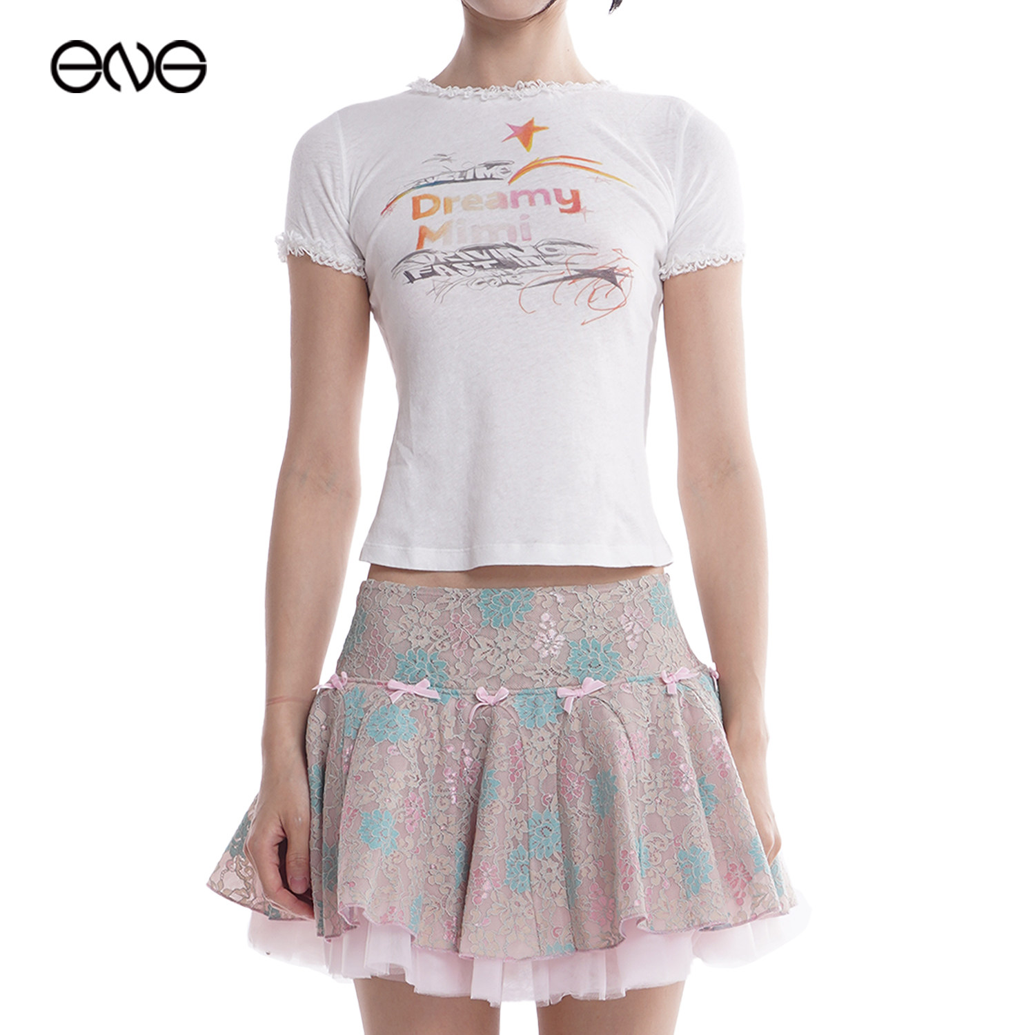 【ENG】Mimi Wade蕾丝边梦幻短袖T恤上衣女装新品26夏