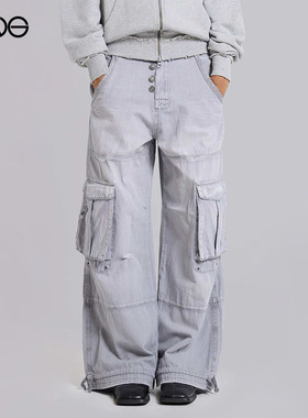 【ENG】JADED LONDON做旧多口袋休闲工装裤直筒长裤男女新品26春