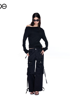 【ENG】Effet de Soleil 多口袋直筒工装裤休闲裤长裤女装