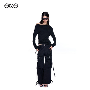 【ENG】Effet de Soleil 多口袋直筒工装裤休闲裤长裤女装