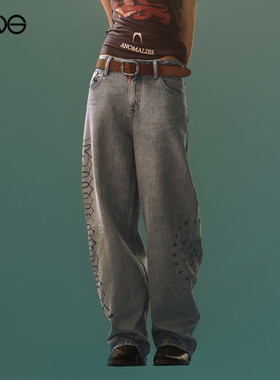 【严浩翔明星同款】Anomalies Department做旧牛仔裤长裤新品25秋