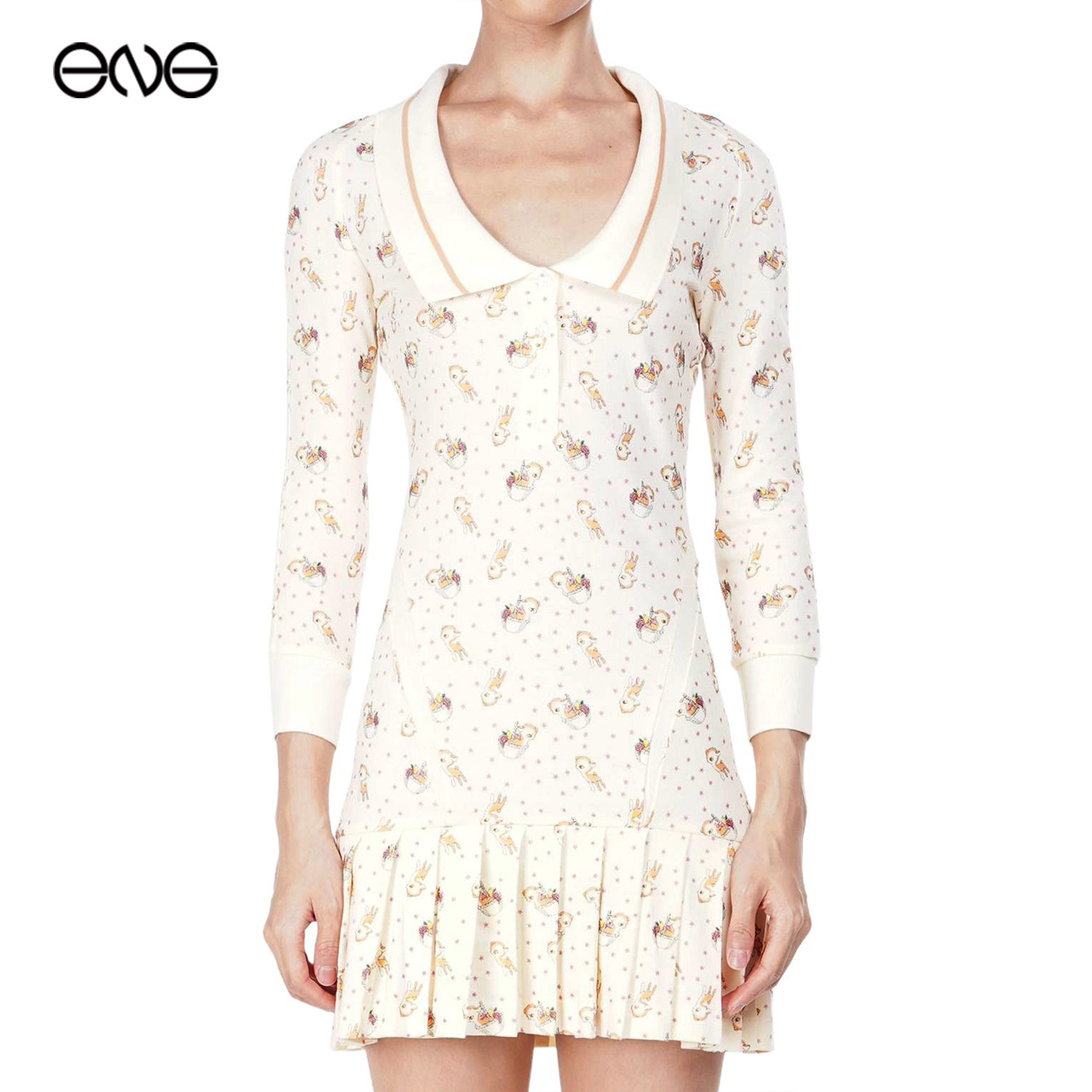 【ENG】Ashley Williams印花长袖连衣裙百褶短裙女装新品26秋图片