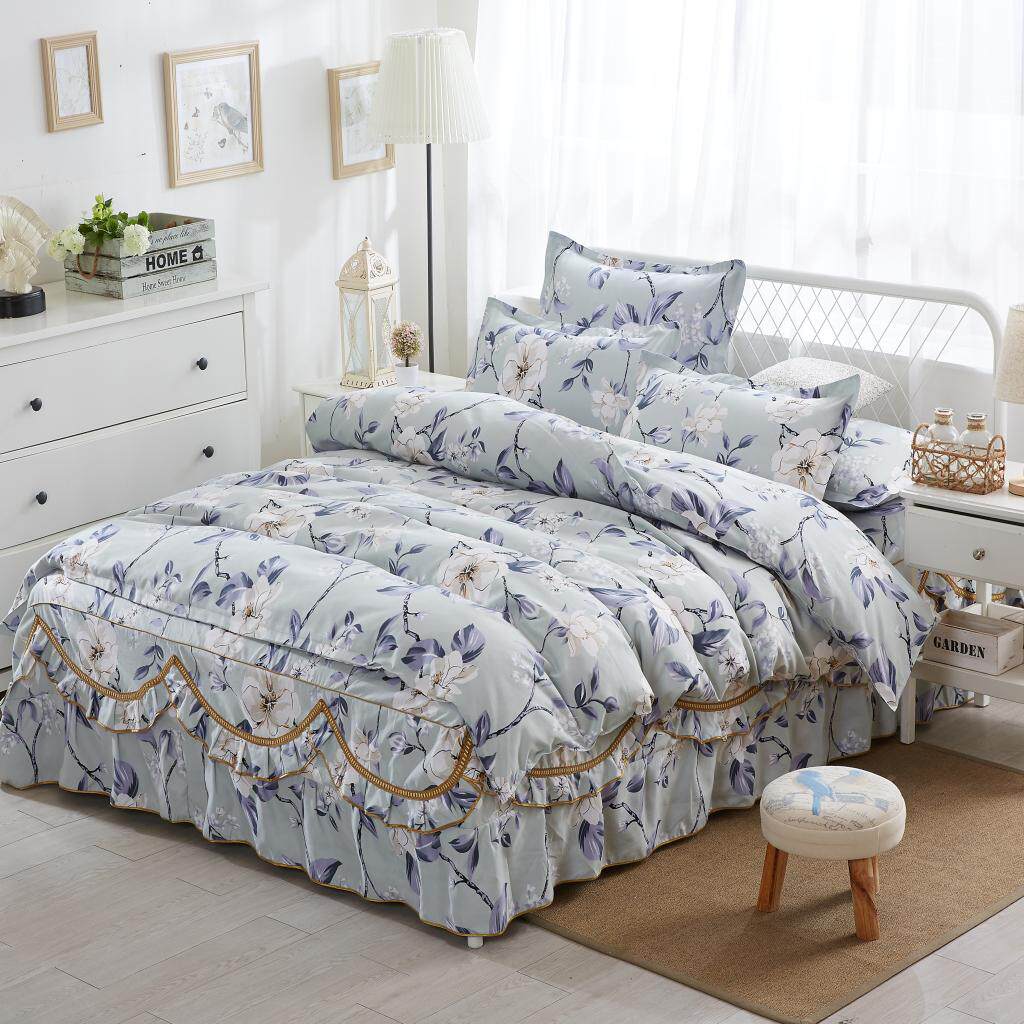 5m被套1.8m2.0m全棉床罩式双人床上用品田园新款