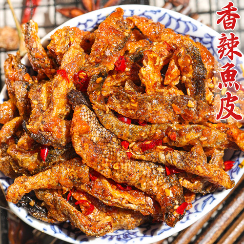 香辣鱼皮开袋即食香酥入味解馋香