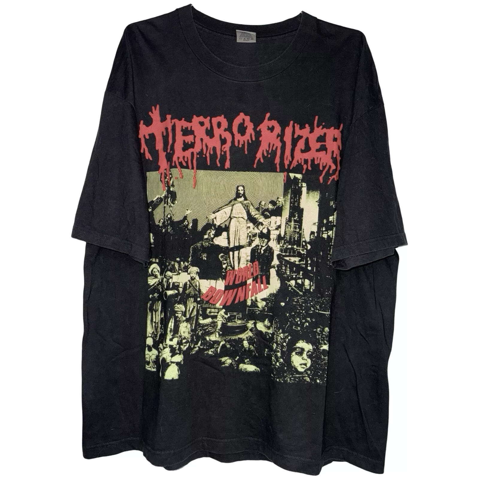 茂密有声工作室Vintage Terrorizer复古做旧水洗纯棉短袖T恤图片