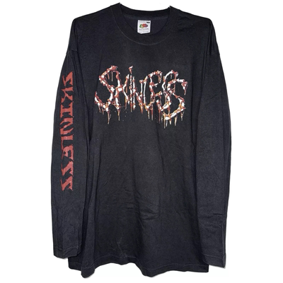 茂密有声工作室Vintage Skinless乐队复古做旧纯棉水洗款长袖T恤