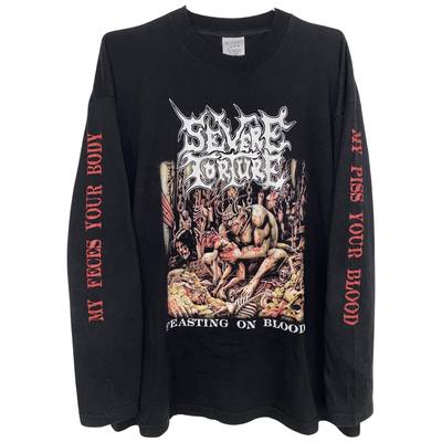 茂密有声工作室Vintage 2000 Severe Torture水洗长袖T恤潮牌嘻哈