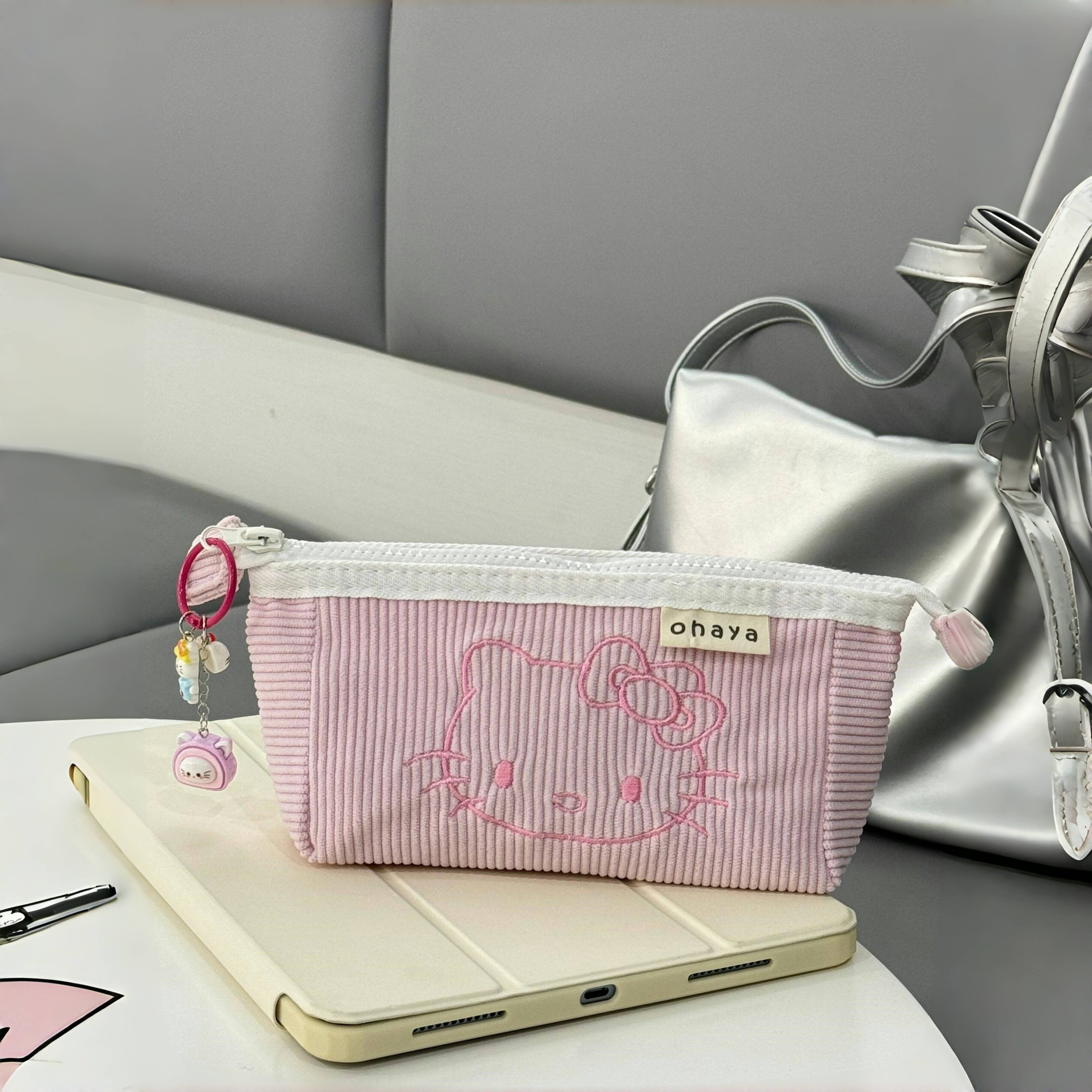 可爱粉色kitty笔袋铅笔盒高颜值ins风小众文具盒收纳袋女2025新款