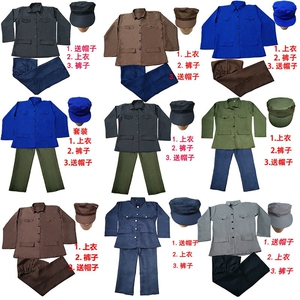 民国农民中山装百姓演出服话剧中年知青中山服复古老式小品农村