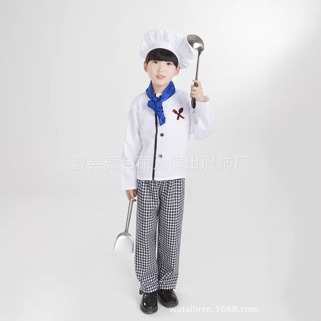 儿童厨师服装幼儿演出扮演服小厨师帽套装宝宝过家家衣服角色扮演