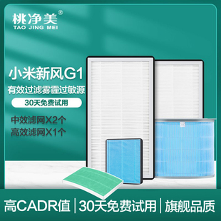 适配智米米家小米新风机滤芯A1 G1中高效复合空调滤网150/300风量
