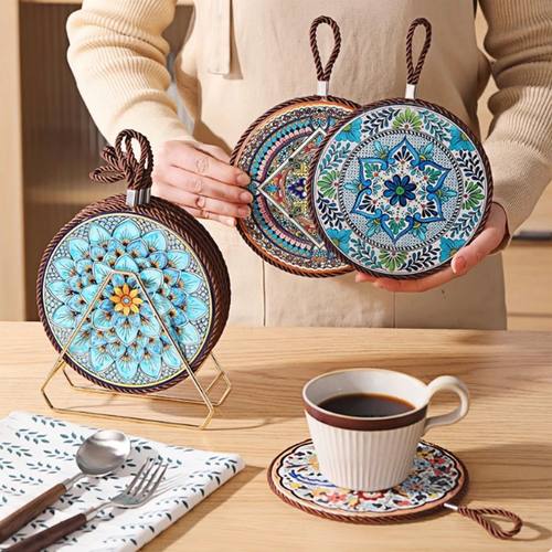 隔热垫陶瓷锅垫防烫耐高温隔热餐桌垫砂锅垫高级感中式餐盘垫碗垫