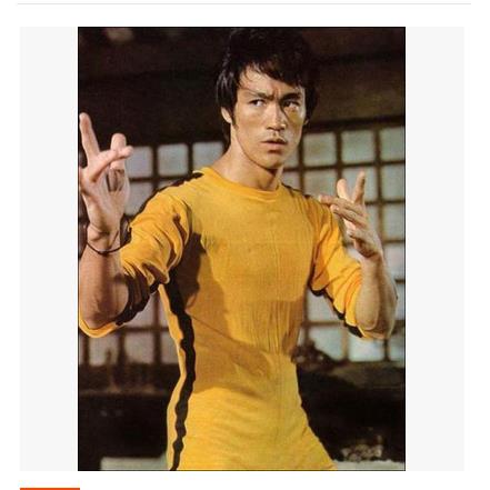 舞台演出黄色李小龙连体衣服紧身弹力运动衣服儿童成人功夫练功服