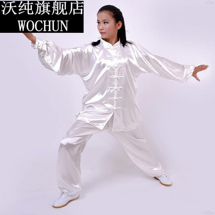 新款气功太极拳服晨练服中老年服装练剑服武术练功服女手工太极服图片