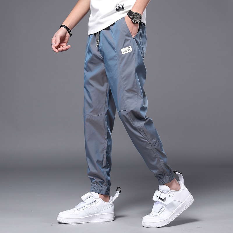 休闲裤男士款潮牌宽松束脚九分裤