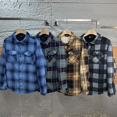 休闲翻领格子保暖加绒衬衫 强悍猛货 老美单加厚羊羔绒外套男冬季