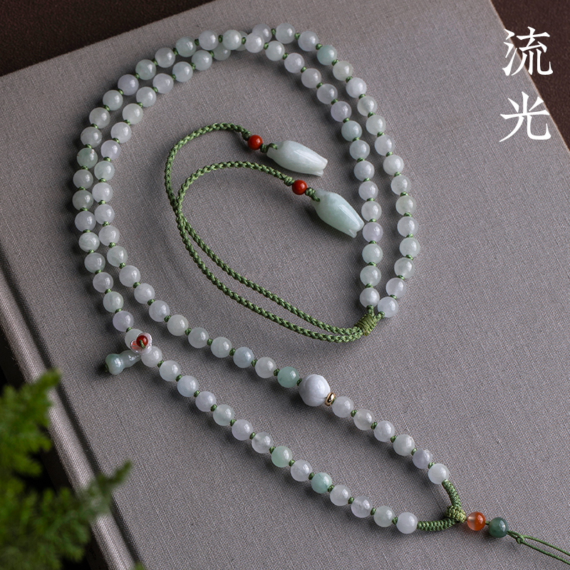高档手工编织项链绳翡翠玉吊坠
