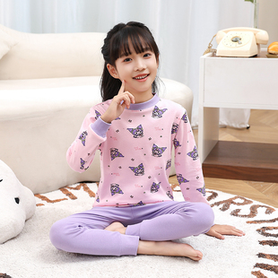 宝宝打底保暖内衣睡衣 纯棉女孩儿童线衣线裤 女童秋衣套装 全棉秋裤